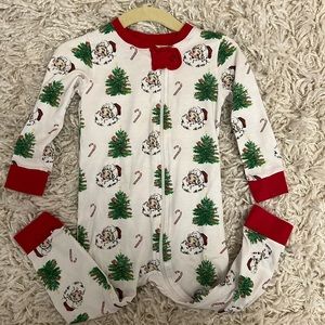 Smockingbird zip Santa pajamas 18m